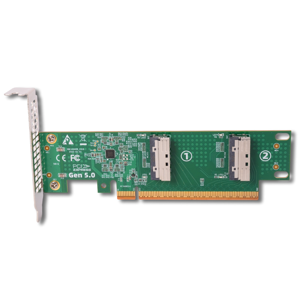 PCI-e 5.0 X16 To Dual MCIO 8i  - Pcie 5.0 Gpu Riser Cable 评论和价格